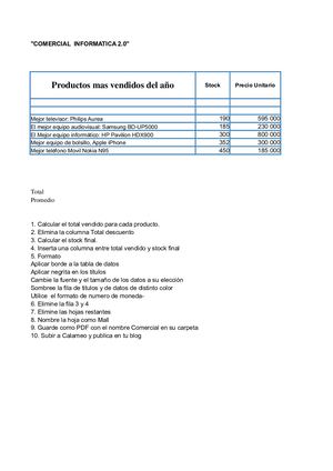 Trabajo Practico En Excel Xls