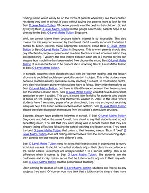 Good O Level Maths Tutor