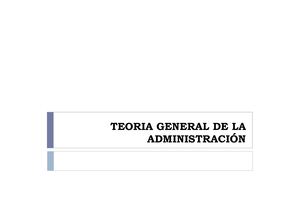 Teoria De La Administracion Cientifica