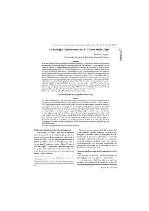 3 La Psicolog A Latinoamericana El Primer Medio Siglo