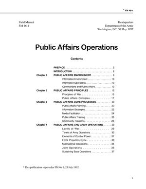 (e Book - English - Military) US Army - Field Manual FM 46 1 - Public Affairs Operations MAY1997