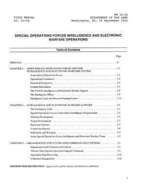 (e Book - English - Military) US Army - Field Manual FM 34 36 - Special Operations Forces Inteligence And Electronic Warfare Operations