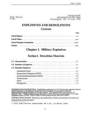 (e Book - English - Military) US Army - Field Manual FM 5 250 - Explosives And Demolitions