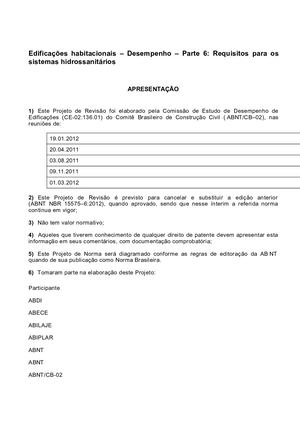 Abnt Nbr 15575 1 Edificações Habitacionais Desempenho Parte 6