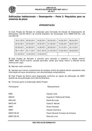 ABNT NBR 15575 1 EDIFICAÇÕES HABITACIONAIS DESEMPENHO Parte 3