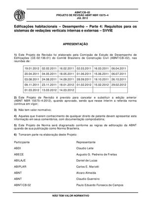 ABNT NBR 15575 1 EDIFICAÇÕES HABITACIONAIS DESEMPENHO Parte 4