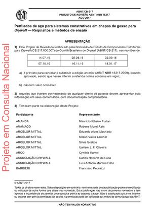 ABNT Perfilados De Aco Chapas Gesso