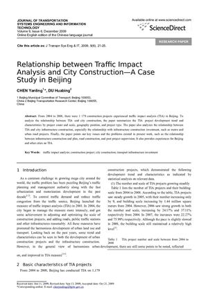 Traffic Impact Analysis-- Beijing - J Transp Sys Eng Inf Tec - 2009