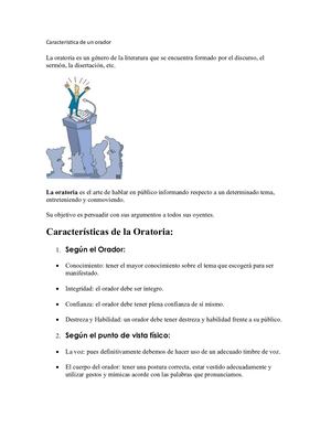 Característica De Un Orador