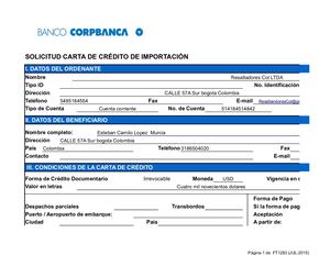 Carta De Credito