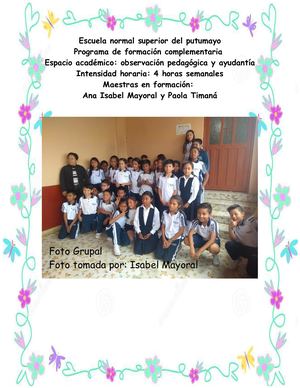 Diario de Campo: Escuela Normal Superior del Putumayo