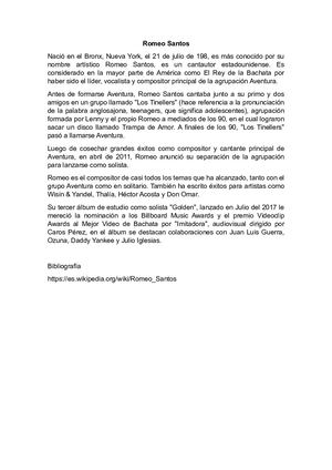 Biografía Romeo Santos Docx