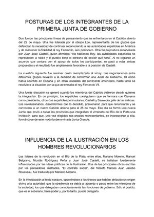 Perfil de los integrantes del Primer Gobierno Patrio