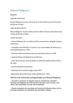 Manuel Belgrano Biografia