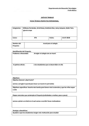 Copia De Primera Nota Ficha Técnica 8vo