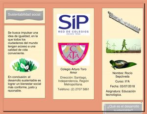 Triptico "Desarrollo Sustentable"