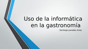 Uso De La Informática En La Gastronomía