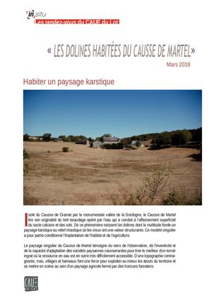 Caue46 In Situ Les Dolines Habitées Du Causse Martel 2018