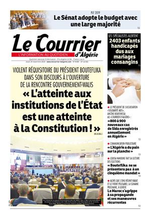 Le Courrier d'Algérie du jeudi 29 novembre 2018