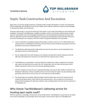 Septic Tank Construction And Excavation