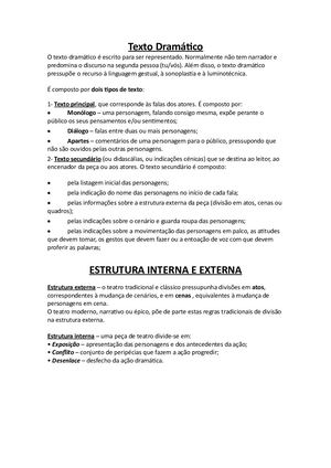 Características Do Texto Dramático