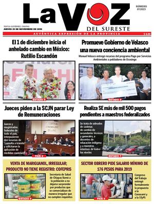 Diario La Voz del Sureste 29-11-2018