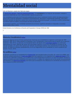 Mentalidad Social