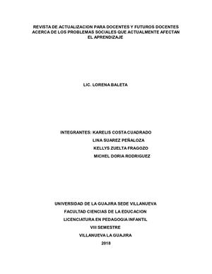 PROBLEMAS SOCIALES QUE INFLUYEN EN EL APRENDIZAJE