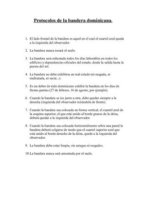 Protocolos De La Bandera Dominicana