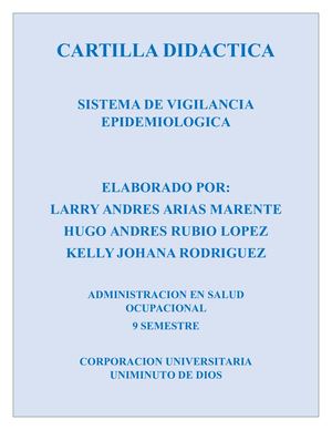 Cartilla Didactica Sistemas De Vigilancia Epidemiologica