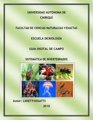 Guía Digital de Campo Sistemática de Invertebrados 2018 ( Lidiet Fossatti)
