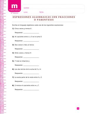 Guía de expresiones algebraicas
