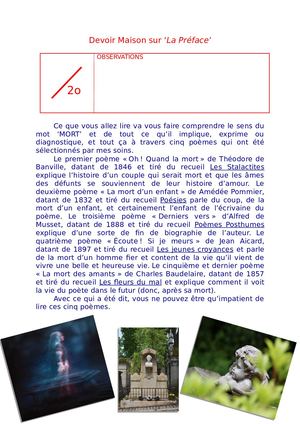 Préface de 'La Mort'