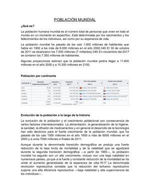 Población Mundial