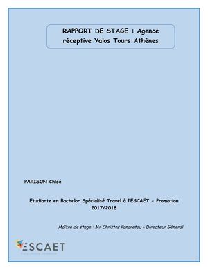 Rapport De Stage Chloé