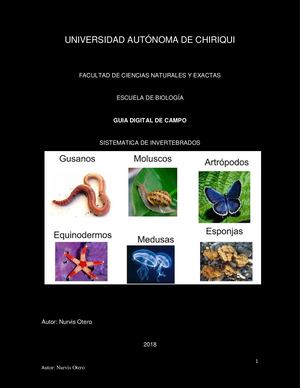 Guía Digital De Campo De Sistemática De Invertebrados Nurvis Otero