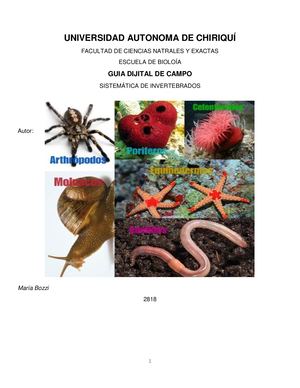 Gía de sistemática de invertebrados