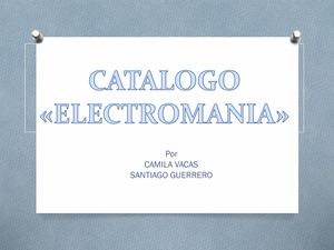 Catalogo «Electromania»