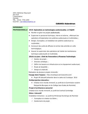 Ourahou Abderrahman Cv