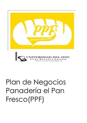 Plan De Negocios Panadería El Pan Fresco