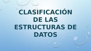 Clasificación De Las Estructuras De Datos