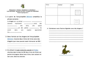 Support Séance 2 Séquence Dragons Recherche