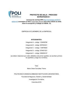 Formato Para Proyecto De Aula 20185