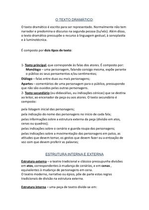 O Texto Dramático