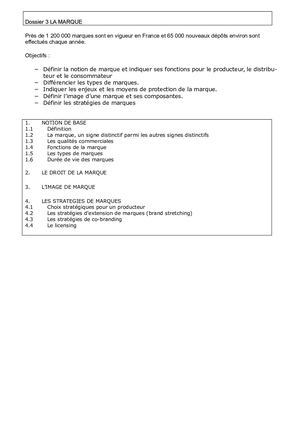 La Marque Cours 2017 2018