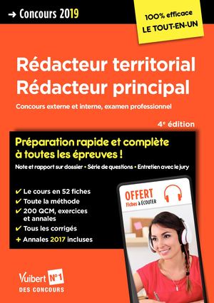 Concours Rédacteur territorial - Rédacteur principal - 100% efficace