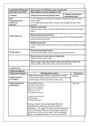 Ашық сабақ 1 сынып