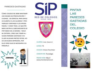 Triptico Pintar Las Paredes Gastadas Del Colegio