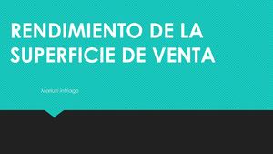 Rendimiento De La Superficie De Venta