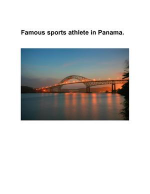 Famous Sports Athlete In Panama